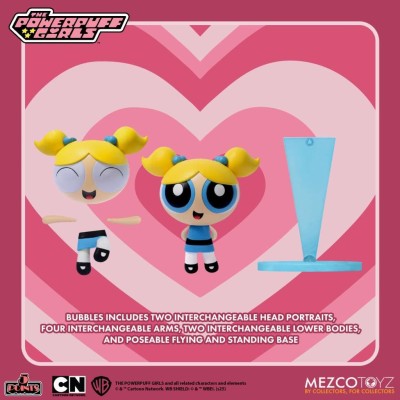 THE POWERPUFF GIRLS LE SUPERCHICCHE SET 5 POINTS ACTION FIGURE 4X SET MEZCO TOYS