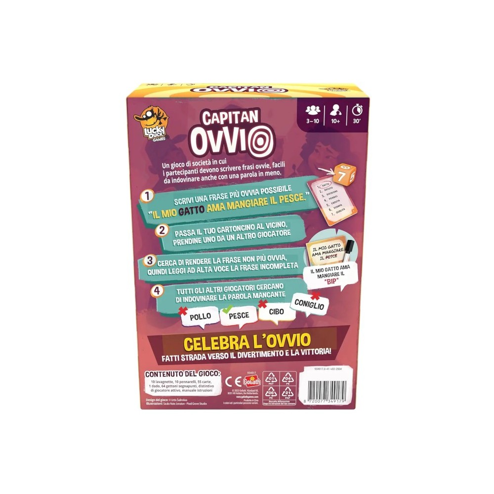 CAPITAN OVVIO GIOCO DA TAVOLO GOLIATH