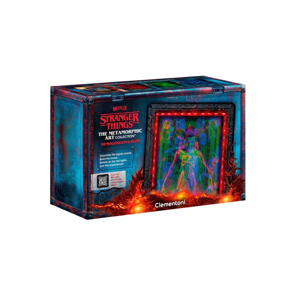 CLEMENTONI STRANGER THINGS THE METAMORPHIC ART DEMOGORGON'S HUNT 520 PIECES PUZZLE WITH LED
