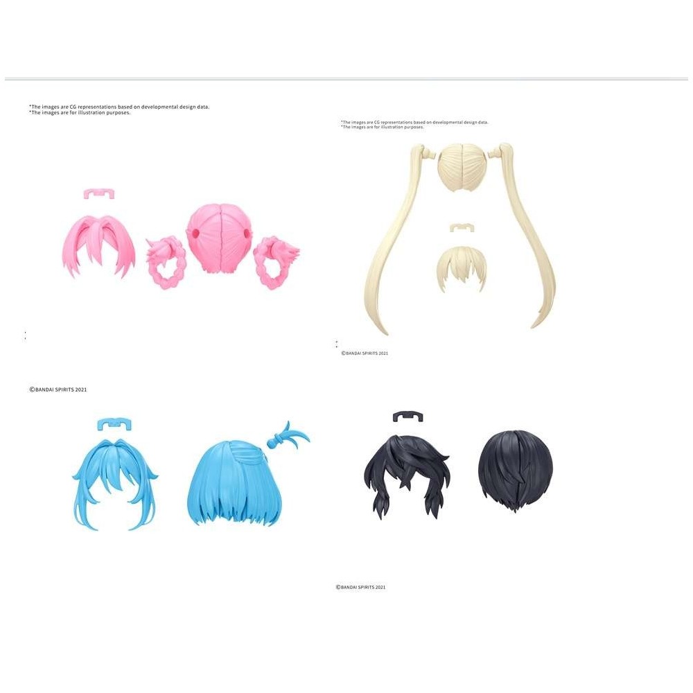 BANDAI 30MS OPTION HAIR STYLE PARTS SET 13 ALL 4 TYPES MODEL KIT