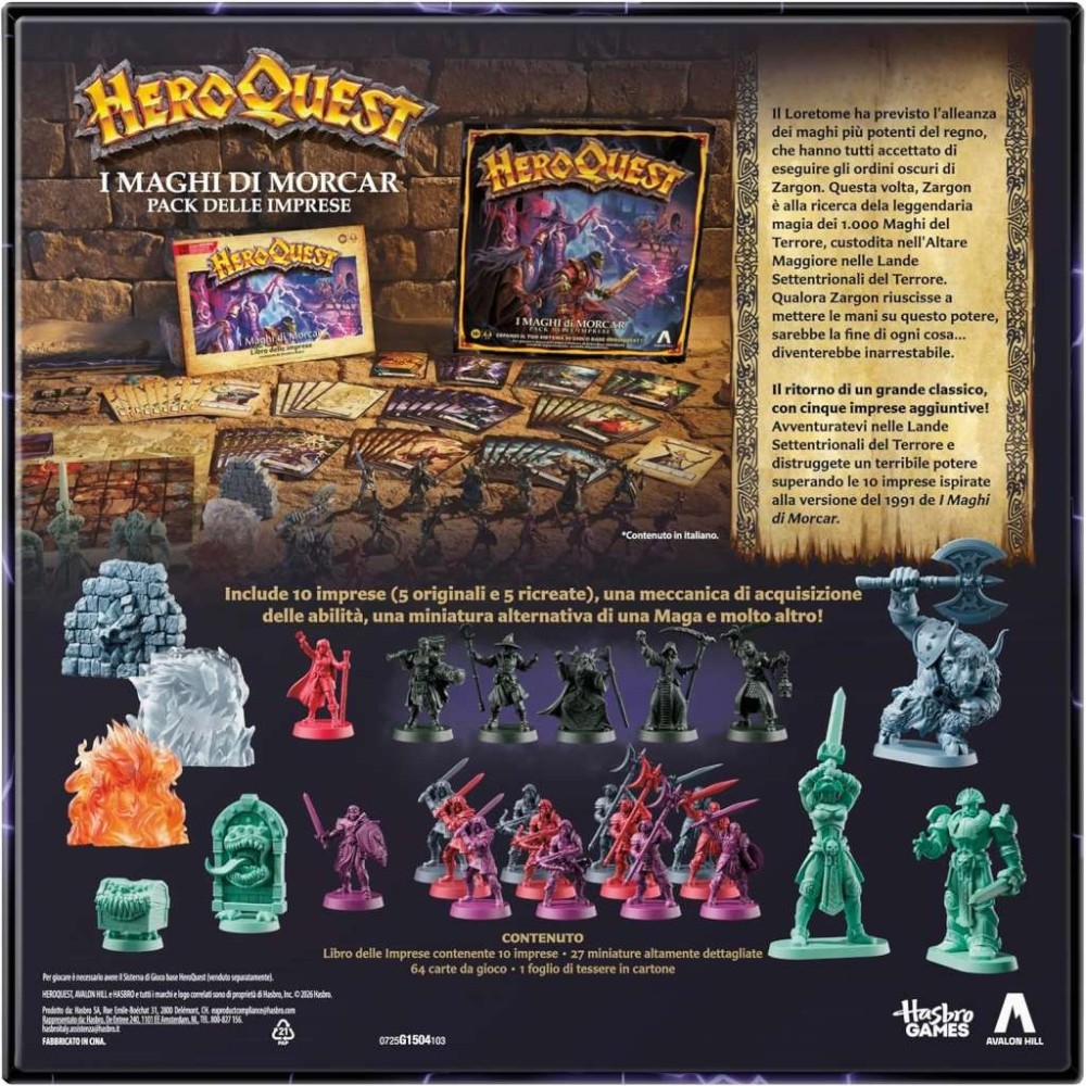 HASBRO HEROQUEST EXPANSION SET I MAGHI DI MORCAR IN ITALIAN
