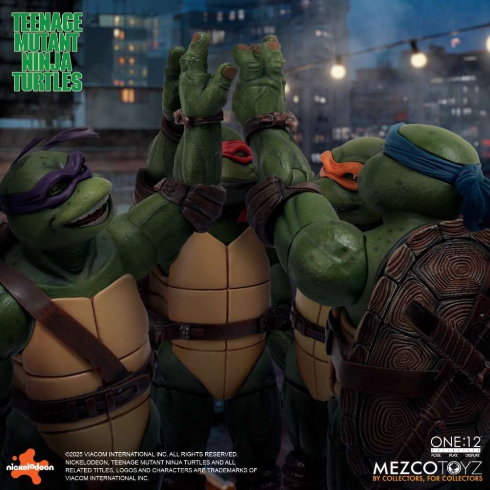 TEENAGE MUTANT NINJA TURTLES 1990 MOVIE SET 4X ONE:12 COLLECTIVE ACTION FIGURE MEZCO TOYS