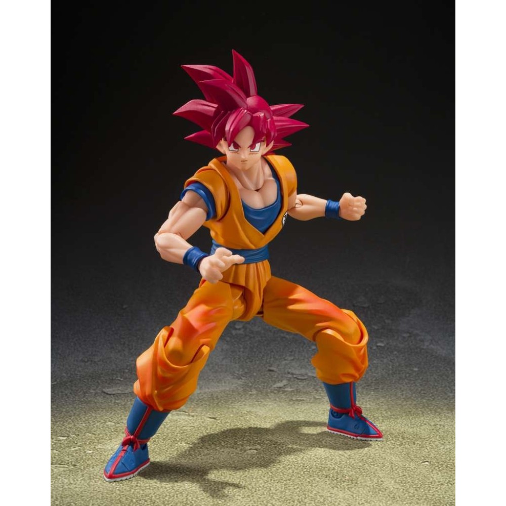BANDAI DRAGON BALL SUPER SAIYAN GOD SON GOKU GOD AURA S.H. FIGUARTS SERIES ACTION FIGURE