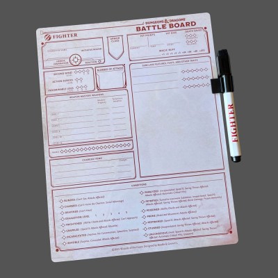 DUNGEONS AND DRAGONS FIGHTER BATTLE BOARD SCHEDA PERSONAGGIO BEADLE AND GRIMM'S