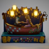 ENESCO TANGLED RAPUNZEL AND FLYNN ON BOAT STATUE FIGURE WITH LED