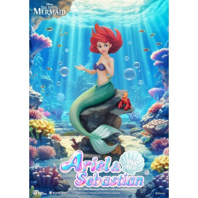 DISNEY THE LITTLE MERMAID ARIEL & SEBASTIAN MASTER CRAFT STATUA IN RESINA FIGURE BEAST KINGDOM