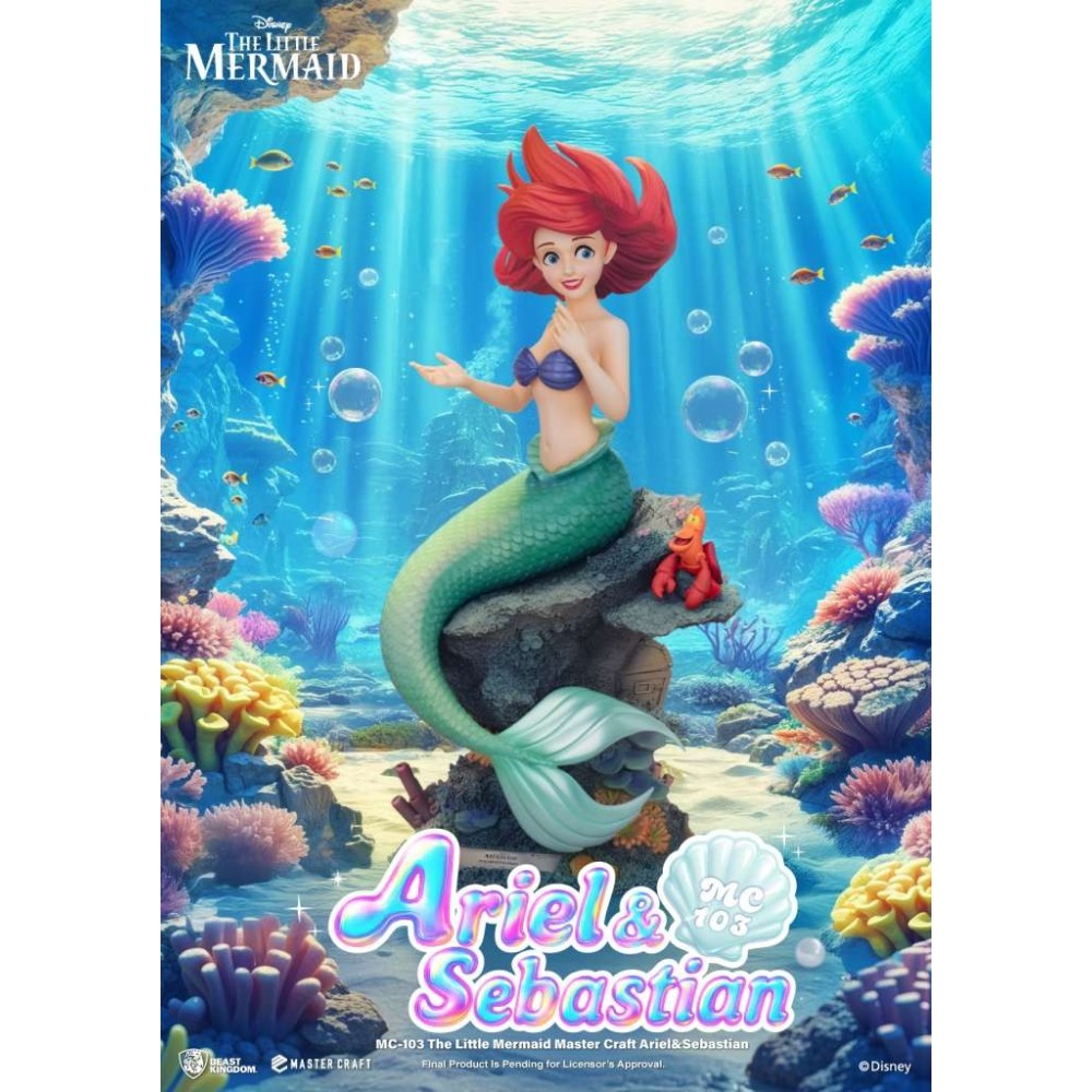 DISNEY THE LITTLE MERMAID ARIEL & SEBASTIAN MASTER CRAFT STATUA IN RESINA FIGURE BEAST KINGDOM