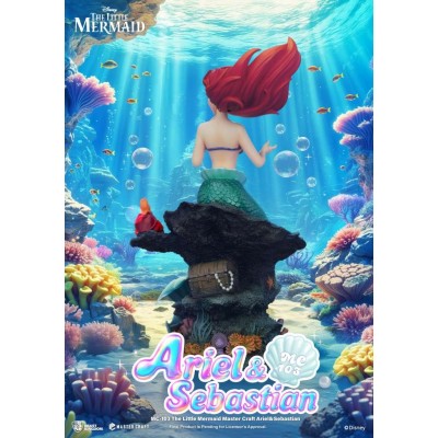 DISNEY THE LITTLE MERMAID ARIEL & SEBASTIAN MASTER CRAFT STATUA IN RESINA FIGURE BEAST KINGDOM