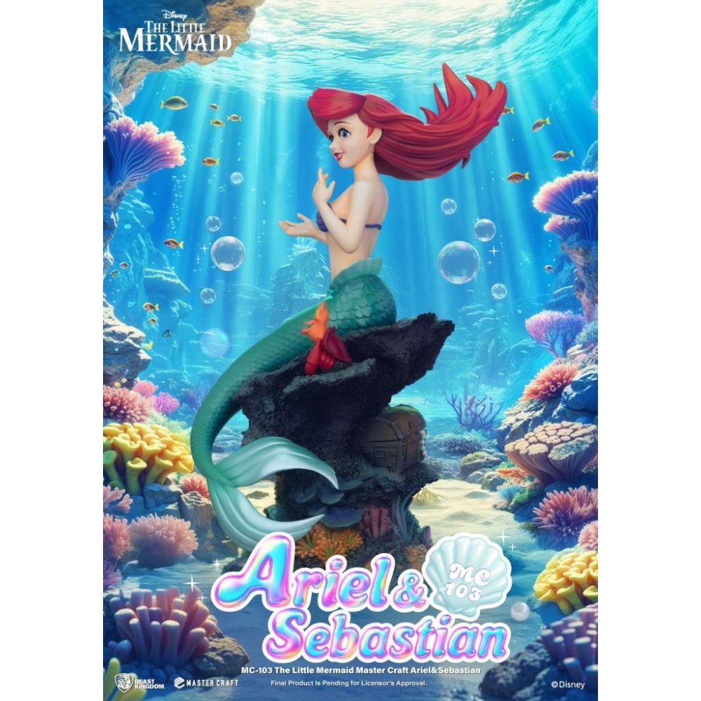 DISNEY THE LITTLE MERMAID ARIEL & SEBASTIAN MASTER CRAFT STATUA IN RESINA FIGURE BEAST KINGDOM