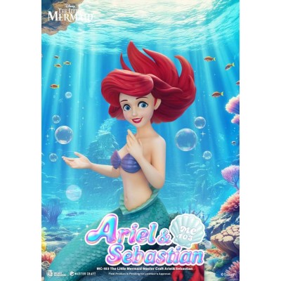 DISNEY THE LITTLE MERMAID ARIEL & SEBASTIAN MASTER CRAFT STATUA IN RESINA FIGURE BEAST KINGDOM