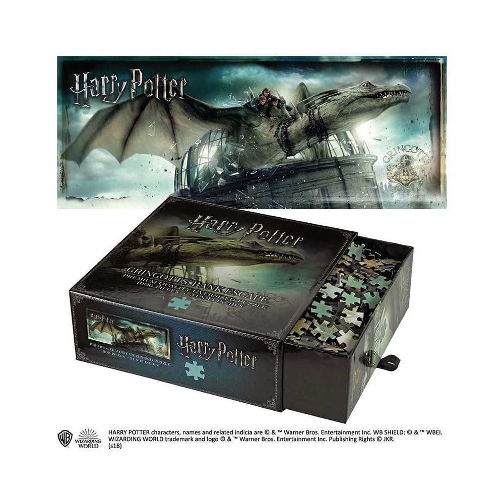 HARRY POTTER GRINGOTTS BANK ESCAPE 1000 PIECES PEZZI JIGSAW PUZZLE 85X32CM NOBLE COLLECTIONS