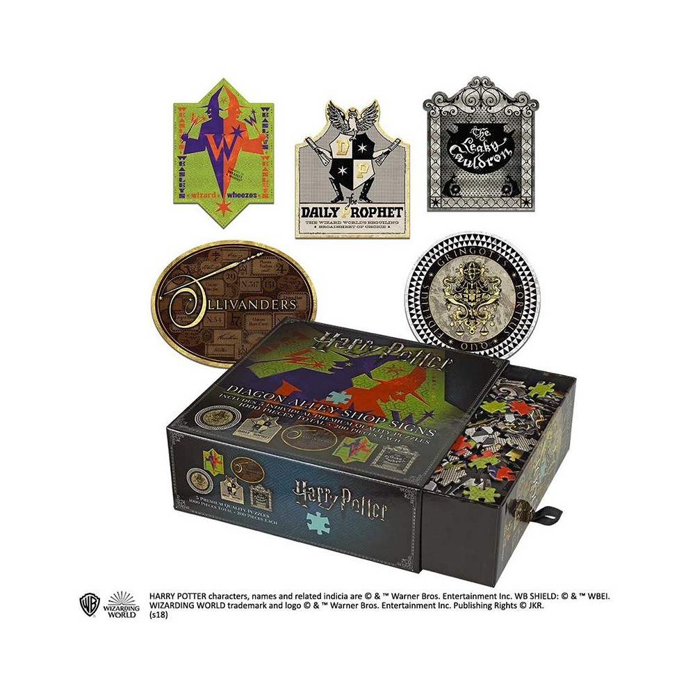 HARRY POTTER DIAGON ALLEY SHOP SIGNS 1000 PIECES PEZZI JIGSAW PUZZLE NOBLE COLLECTIONS