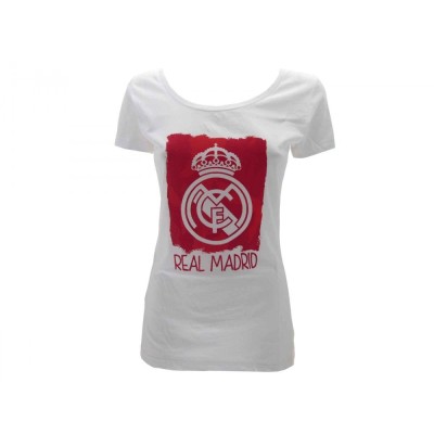 MAGLIA T SHIRT DONNA UFFICIALE REAL MADRID BIANCA