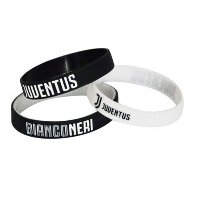TRIS BRACCIALETTI WRISTBAND SILICONE JUVENTUS UFFICIALE
