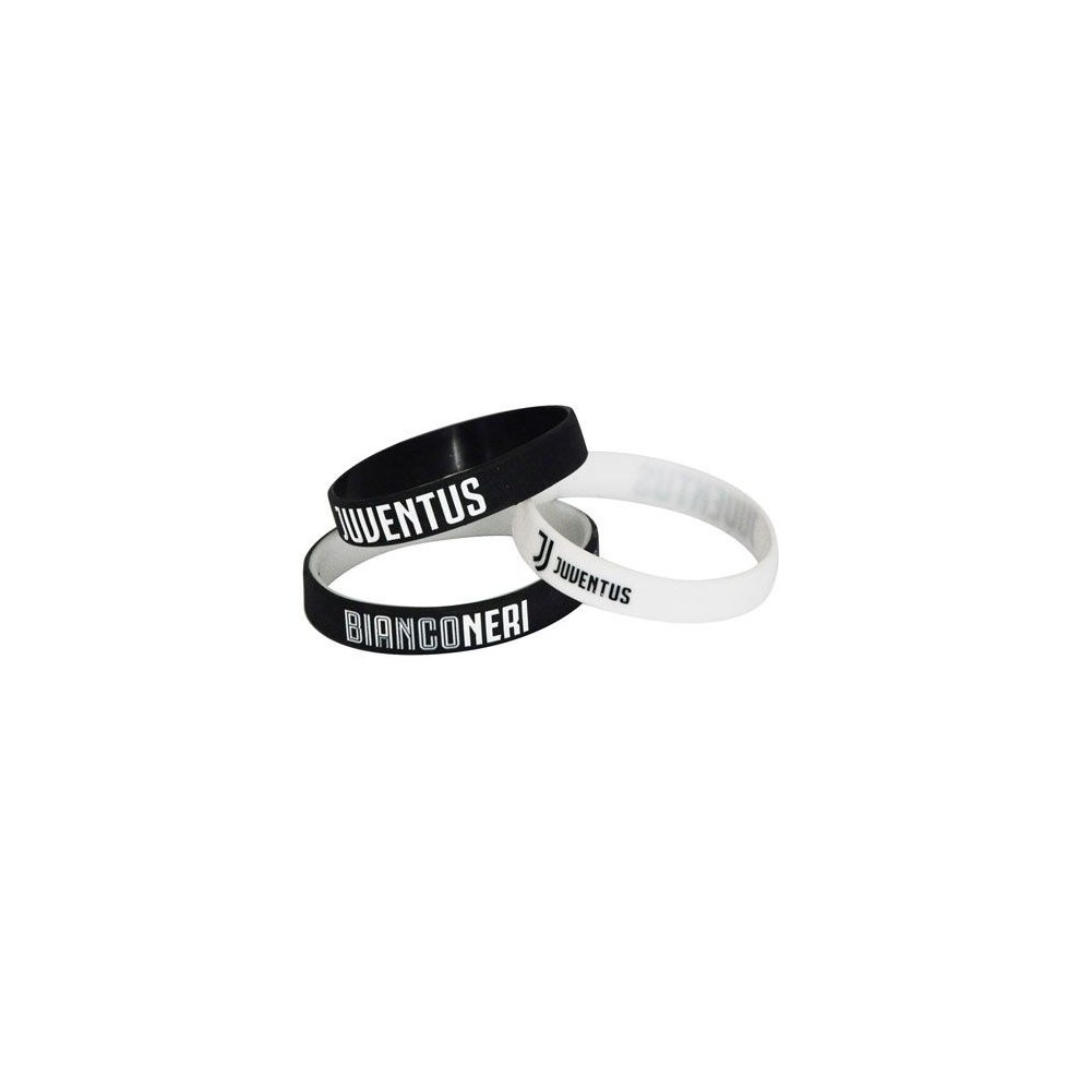 TRIS BRACCIALETTI WRISTBAND SILICONE JUVENTUS UFFICIALE