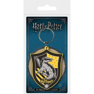 HARRY POTTER HUFFLEPUFF CREST RUBBER KEYCHAIN PORTACHIAVI IN GOMMA