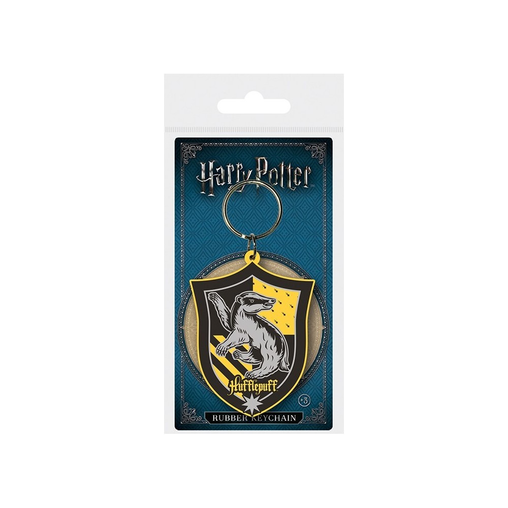 HARRY POTTER HUFFLEPUFF CREST RUBBER KEYCHAIN PORTACHIAVI IN GOMMA
