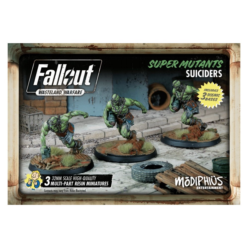 FALLOUT WASTELAND WARFARE SUPER MUTANTS SUICIDERS SET MINIATURE MODIPHIUS ENTERTAINMENT
