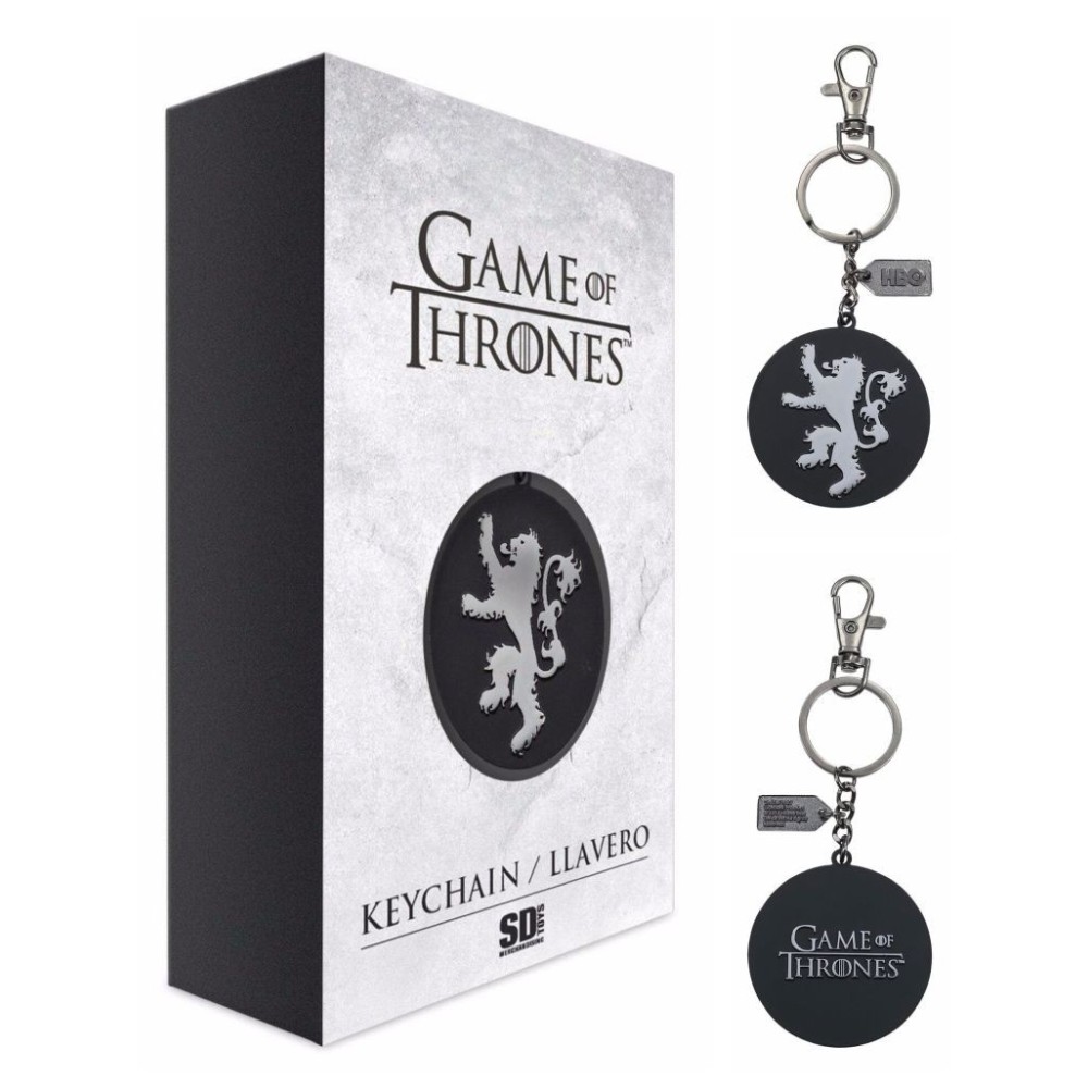 GAME OF THRONES LANNISTER SILVER LOGO METAL KEYCHAIN PORTACHIAVI SD TOYS