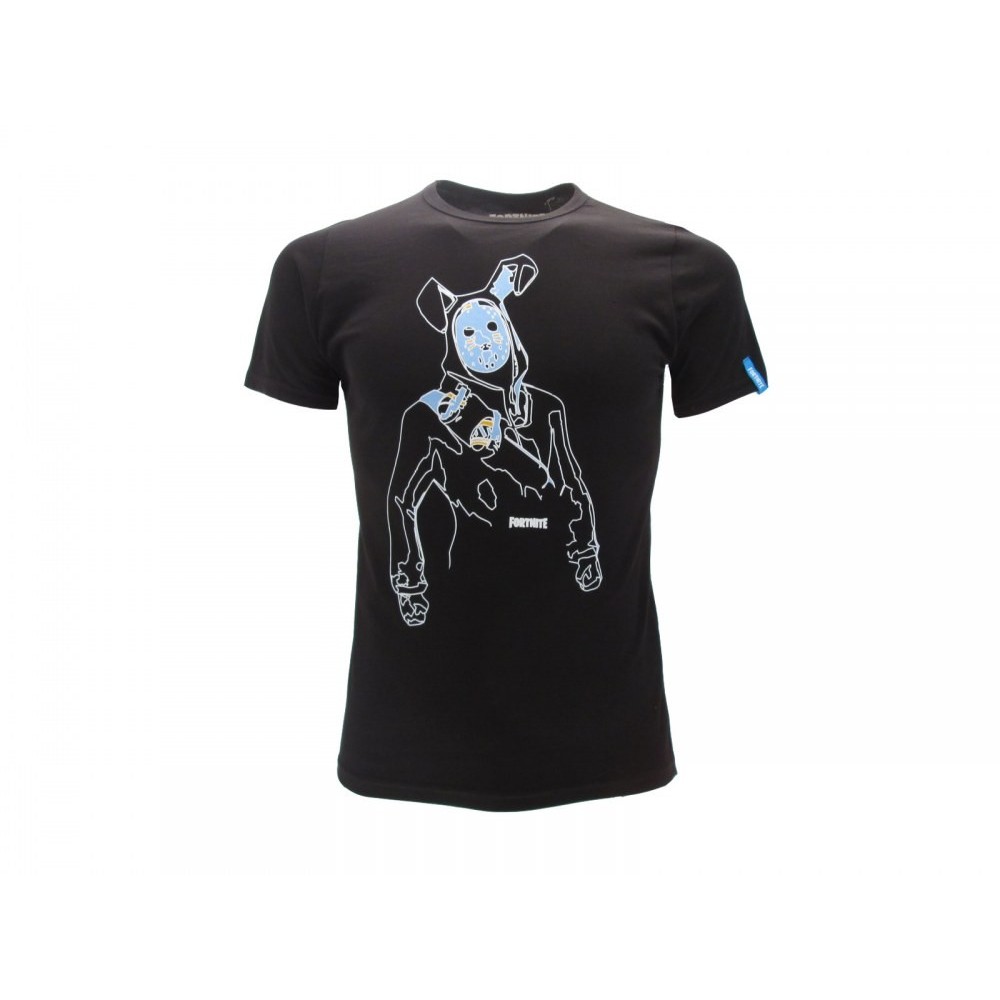 MAGLIA T SHIRT FORTNITE RABBIT CONIGLIO NERA