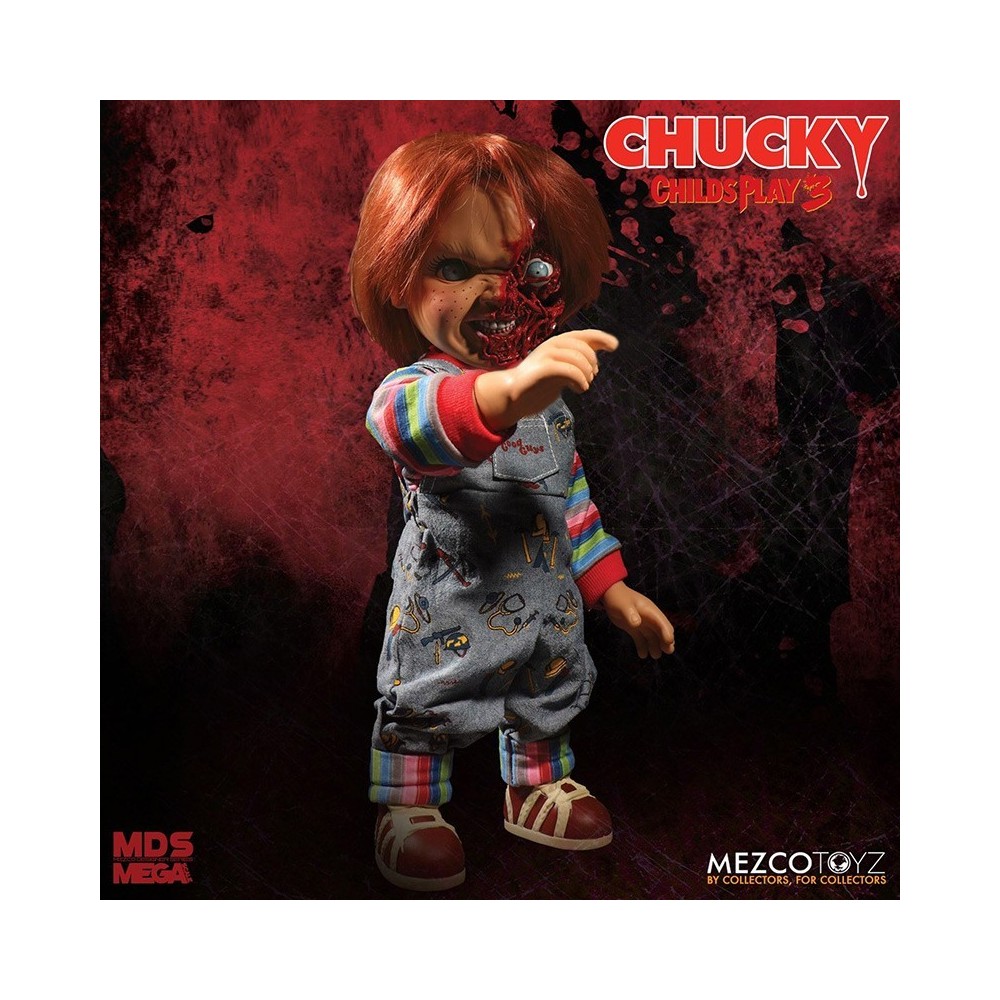 CHILD PLAY 3 PIZZA FACE CHUCKY TALKING ACTION FIGURE MEZCO TOYS