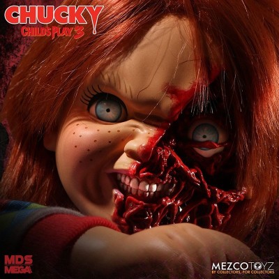 CHILD PLAY 3 PIZZA FACE CHUCKY TALKING ACTION FIGURE MEZCO TOYS