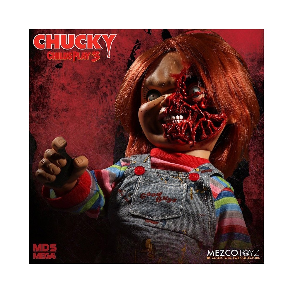 CHILD PLAY 3 PIZZA FACE CHUCKY TALKING ACTION FIGURE MEZCO TOYS