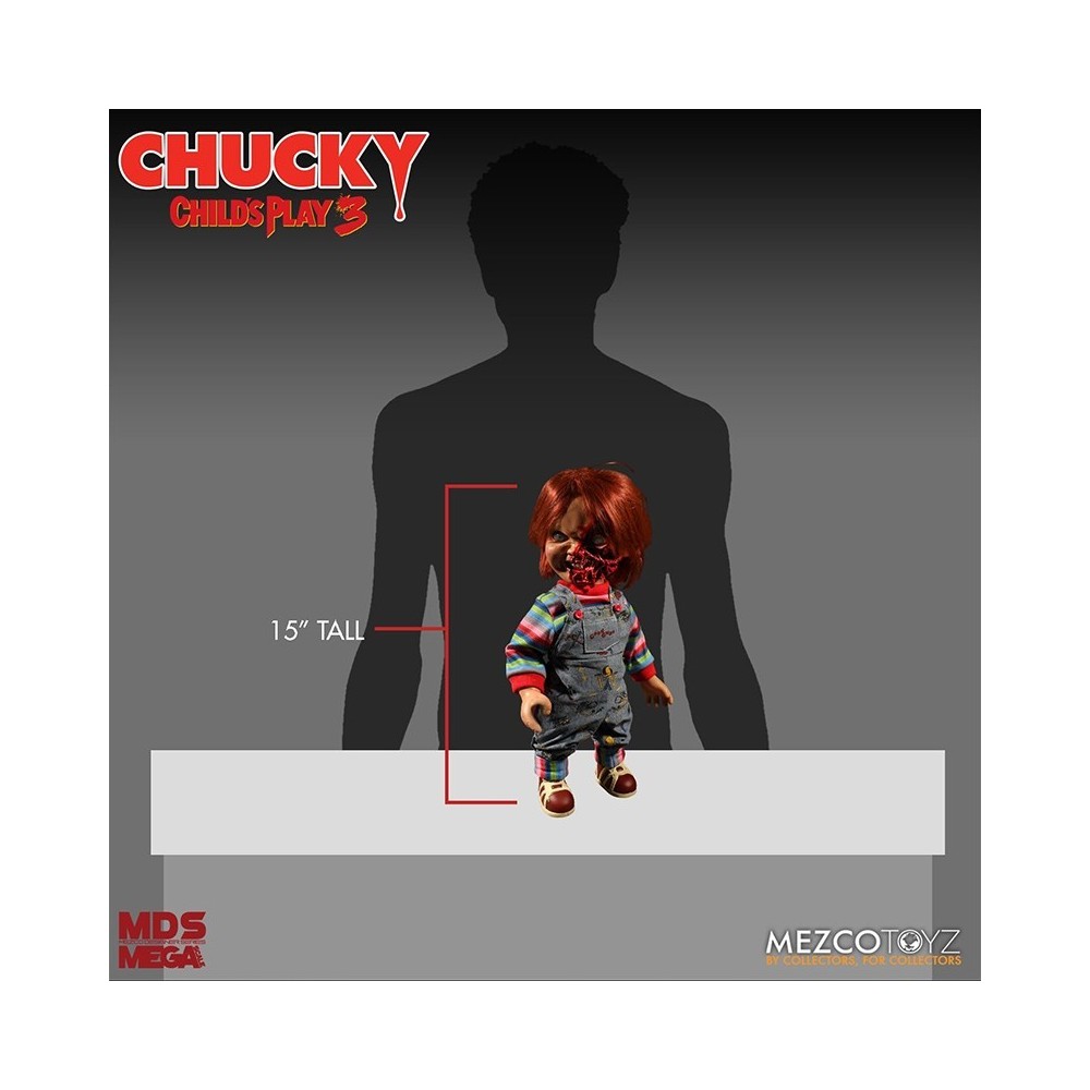 CHILD PLAY 3 PIZZA FACE CHUCKY TALKING ACTION FIGURE MEZCO TOYS