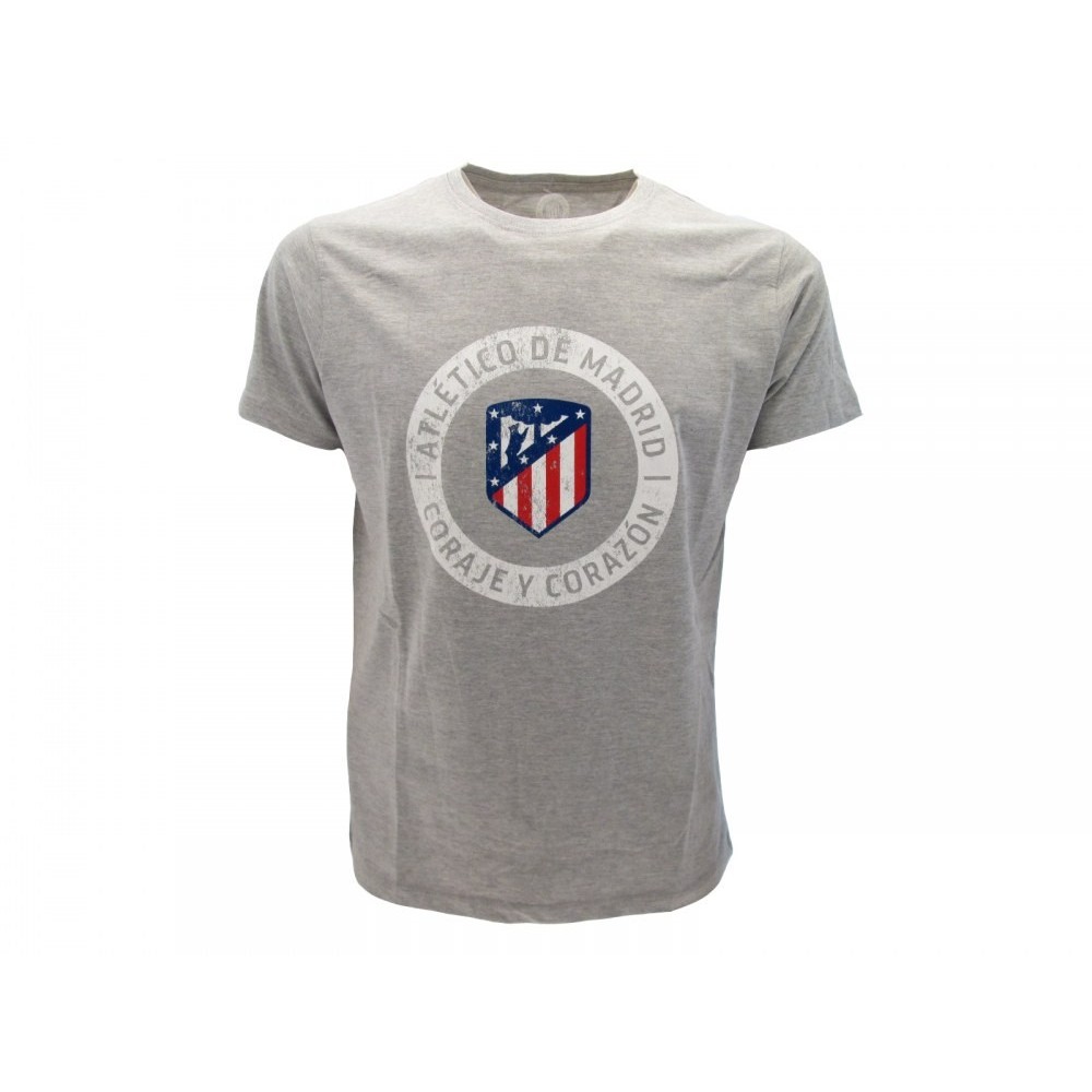 MAGLIA T SHIRT UFFICIALE ATLETICO MADRID CORAJE Y CORAZON GRIGIA