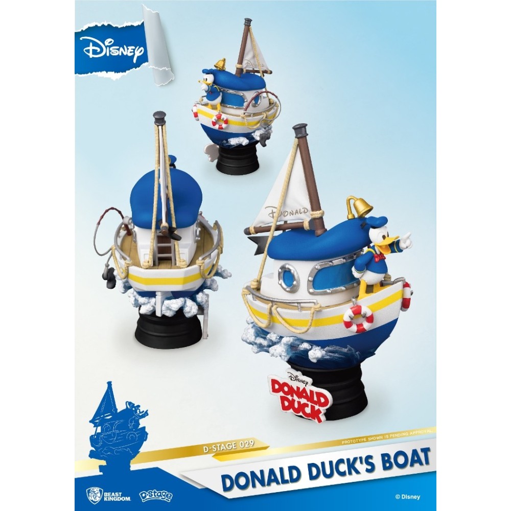 DISNEY DONALD DUCK'S BOAT D-STAGE 029 PAPERINO STATUE FIGURE DIORAMA BEAST KINGDOM