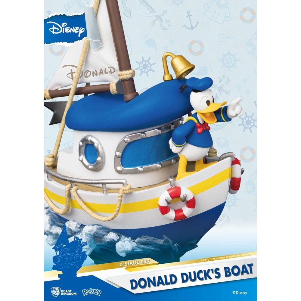 DISNEY DONALD DUCK'S BOAT D-STAGE 029 PAPERINO STATUE FIGURE DIORAMA BEAST KINGDOM