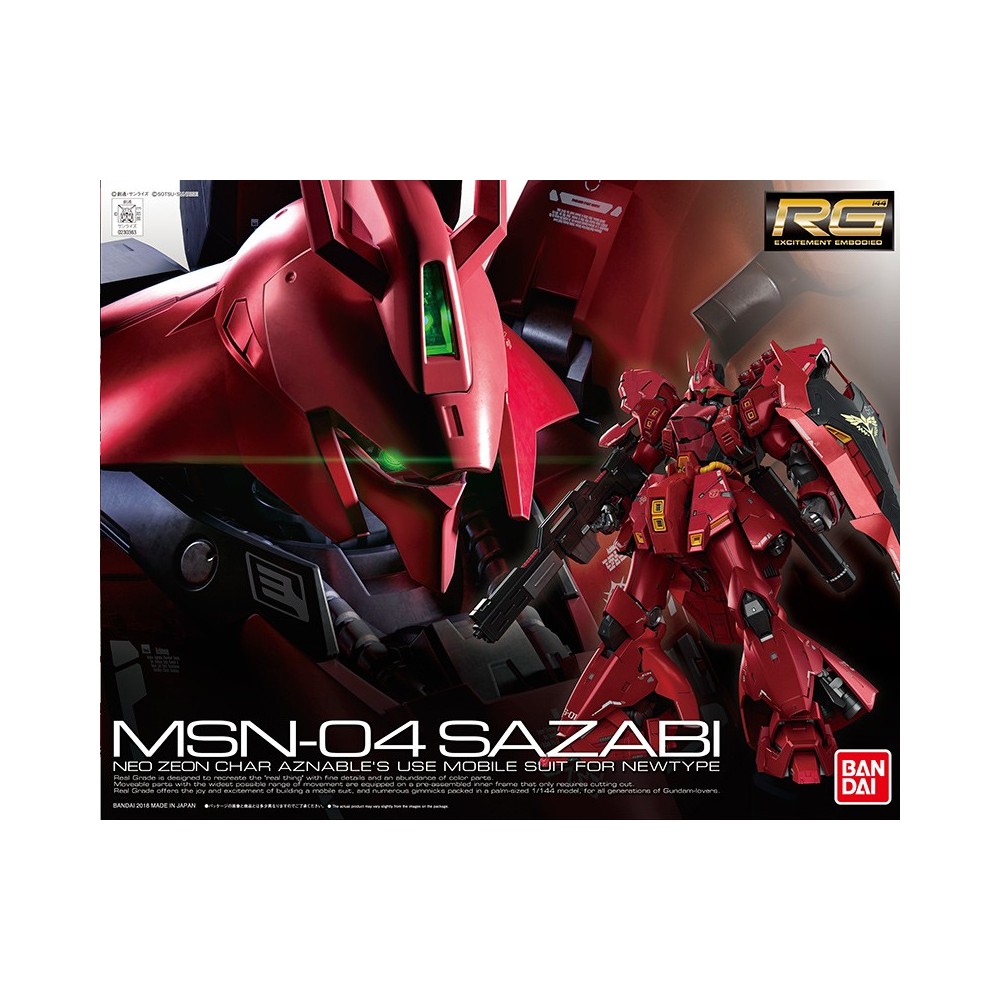 BANDAI RG REAL GRADE GUNDAM MSN-04 SAZABI 1/144 MODEL KIT ACTION FIGURE