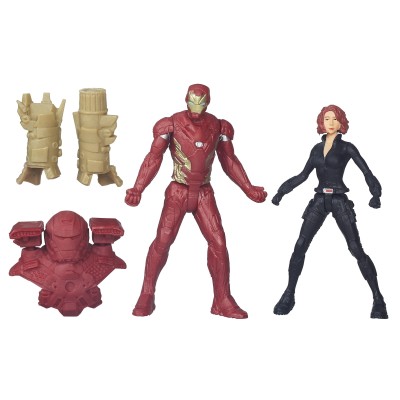 MARVEL MINIVERSE CIVIL WAR - IRON MAN VS BLACK WIDOW ACTION FIGURE HASBRO
