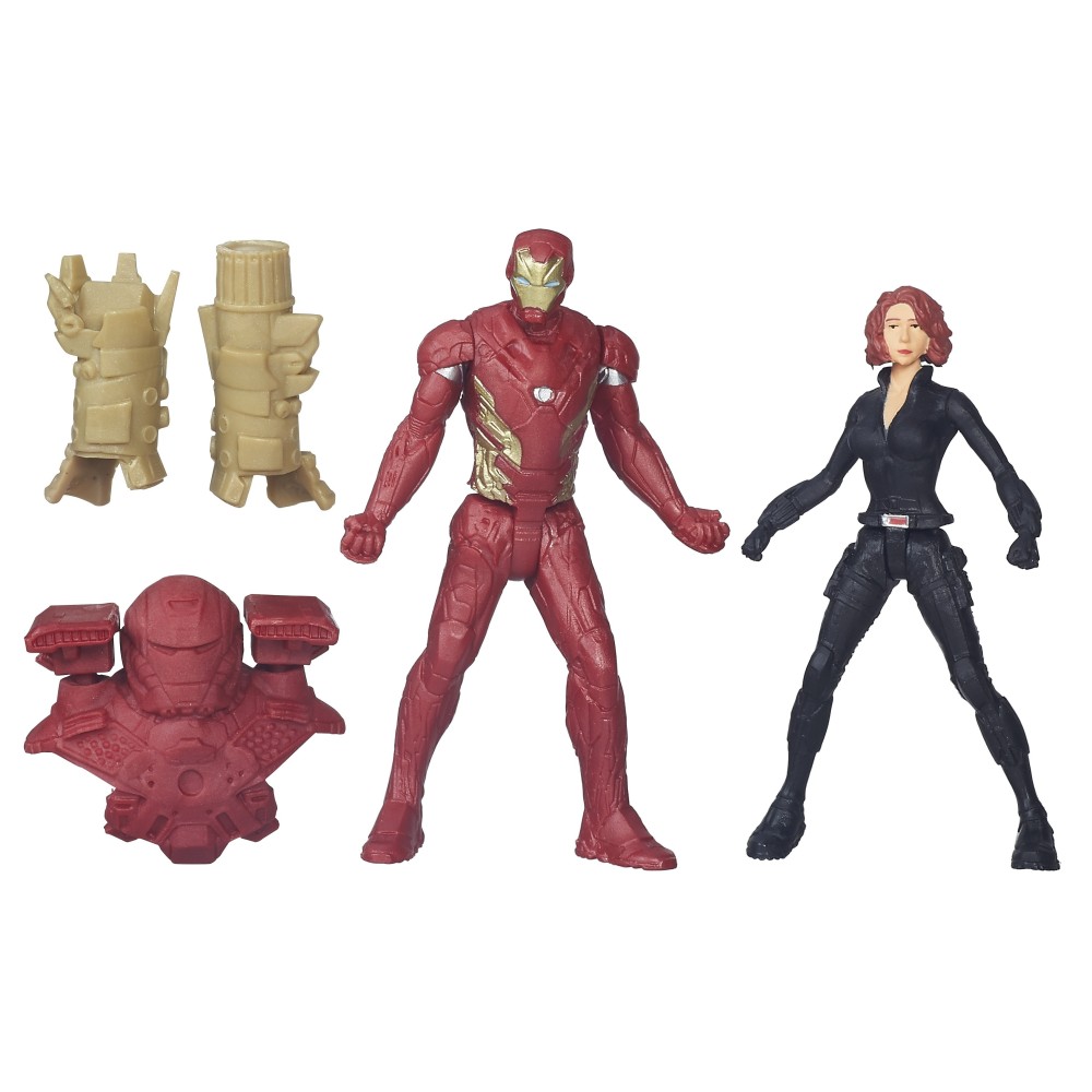 MARVEL MINIVERSE CIVIL WAR - IRON MAN VS BLACK WIDOW ACTION FIGURE HASBRO