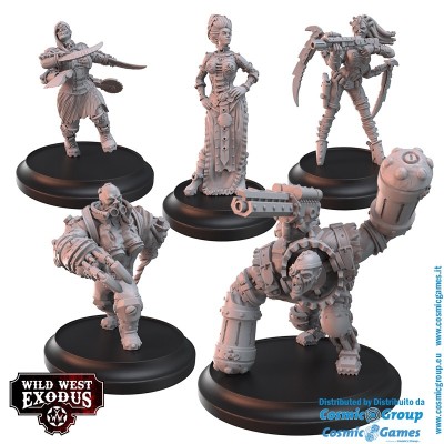 WILD WEST EXODUS GALVANIC MYSTERIES POSSE SET RESIN MINIATURES WARCRADLE STUDIOS