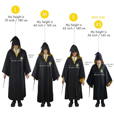 HARRY POTTER WIZARD ROBE TUNICA MAGO TASSOROSSO TAGLIA S CINEREPLICAS