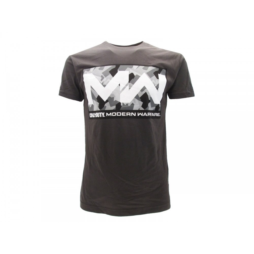 MAGLIA T SHIRT CALL OF DUTY MODERN WARFARE LOGO GRIGIA