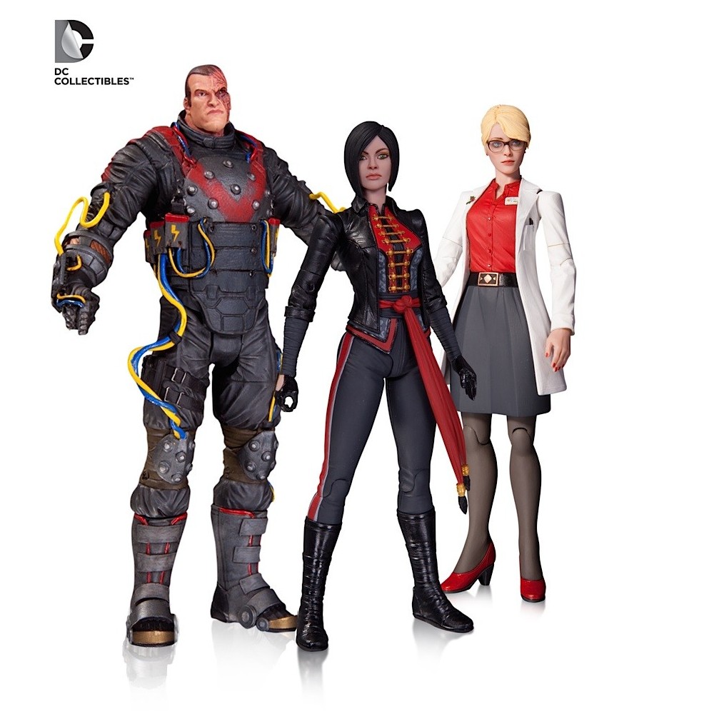 BATMAN ARKHAM ORIGINS HARLEEN QUINZEL ELECTROCUTIONER LADY SHIVA 3-PACK FIGURE DC COLLECTIBLES