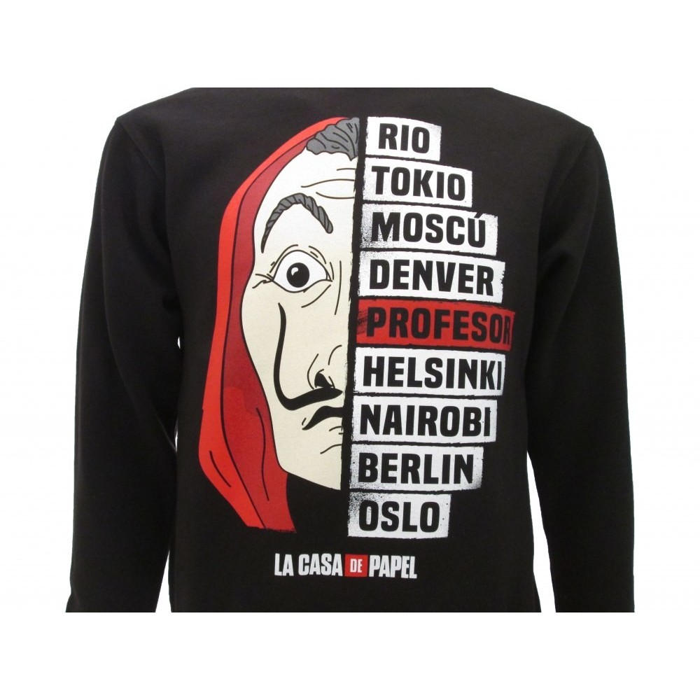 FELPA HOODIE LA CASA DE PAPEL LA CASA DI CARTA NOMI NERA