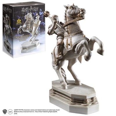 NOBLE COLLECTIONS HARRY POTTER - WIZARD CHESS WHITE KNIGHT BOOKEND FERMALIBRI IN RESINA