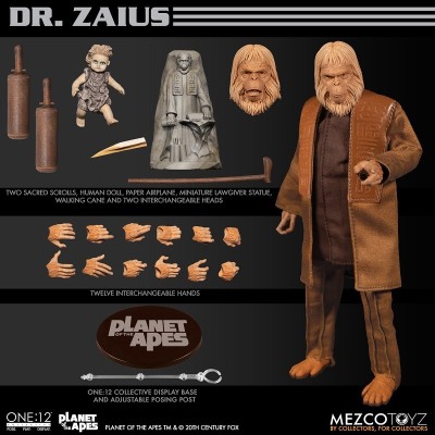 ONE:12 PLANET APES DR ZAIUS 1968 ACTION FIGURE MEZCO TOYS