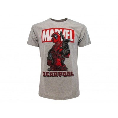 MAGLIA T SHIRT MARVEL DEADPOOL GRIGIA