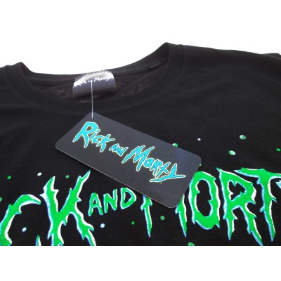MAGLIA T SHIRT RICK AND MORTY NAVICELLA UFO NERA