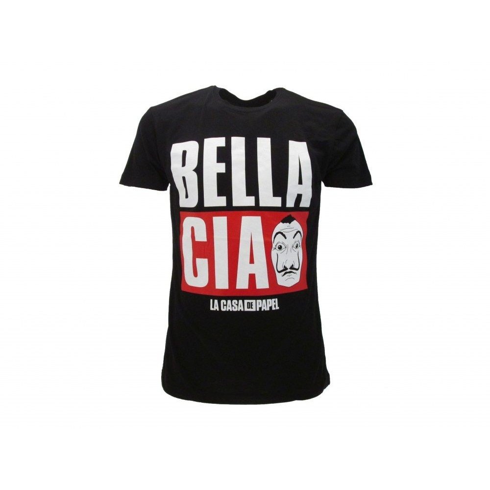 MAGLIA T SHIRT LA CASA DE PAPEL LA CASA DI CARTA BELLA CIAO NERA