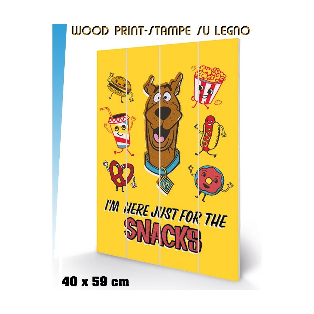 SCOOBY DOO SNACKS WOOD PRINT STAMPA SU LEGNO 40 X 60 CM PYRAMID INTERNATIONAL