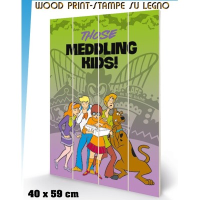 SCOOBY DOO MEDDLING KIDS WOOD PRINT STAMPA SU LEGNO 40 X 60 CM PYRAMID INTERNATIONAL
