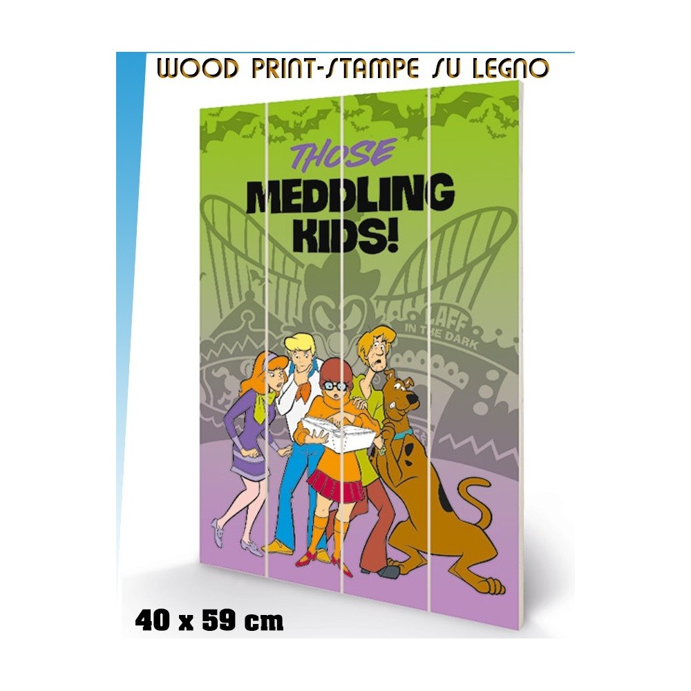 SCOOBY DOO MEDDLING KIDS WOOD PRINT STAMPA SU LEGNO 40 X 60 CM PYRAMID INTERNATIONAL