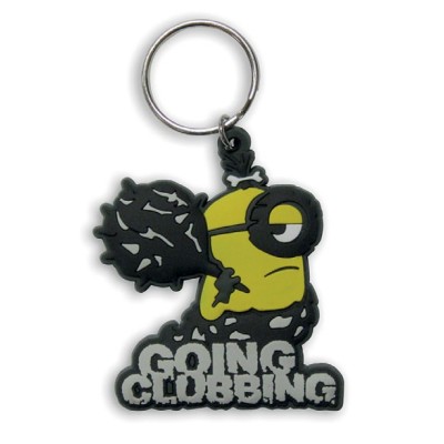 MINIONS RUBBER KEYCHAIN PORTACHIAVI GOING CLUBBING IN GOMMA KEYRING