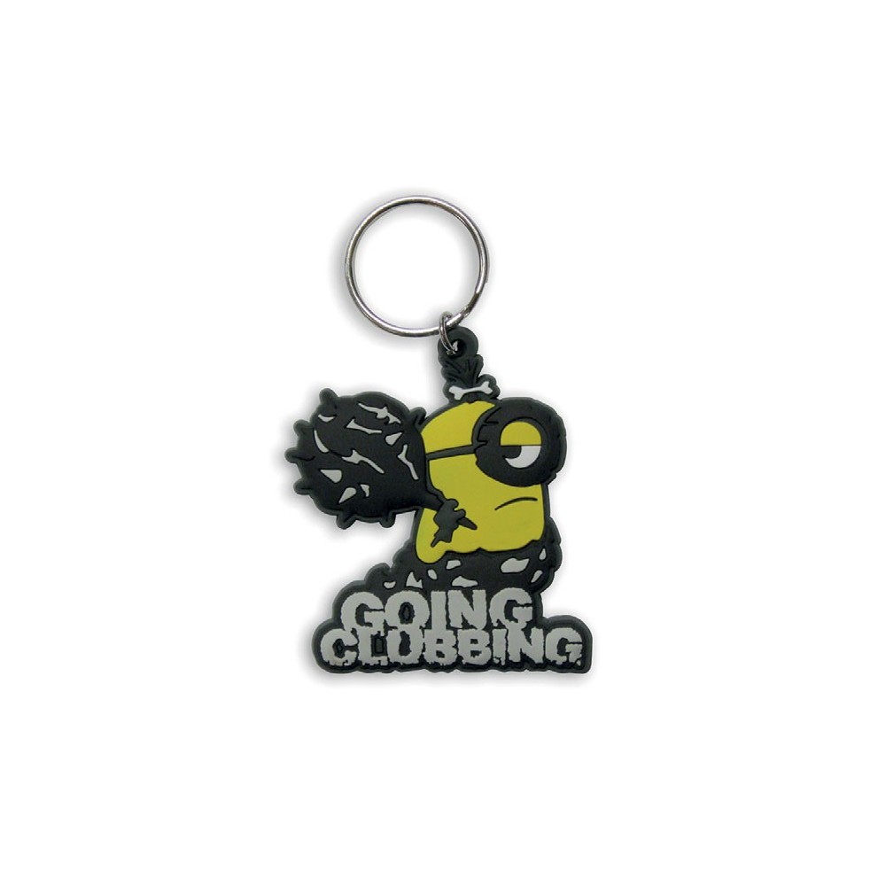 MINIONS RUBBER KEYCHAIN PORTACHIAVI GOING CLUBBING IN GOMMA KEYRING