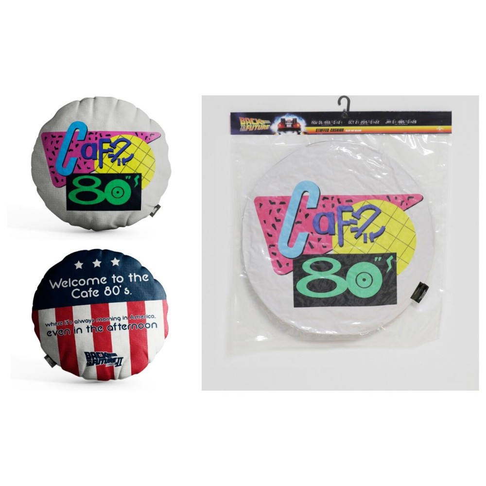 BACK TO THE FUTURE 80'S CAFE ROUND CUSHION PILLOW CUSCINO SD TOYS
